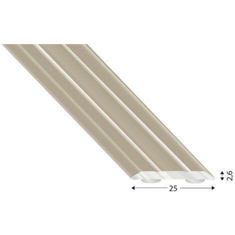 Kügele Abdeckprofil (Übergangsleiste) gelocht 25/1000mm Alu Edelstahl-Effekt