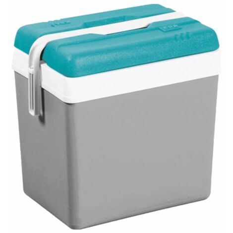 Kühlbox 24 l Perlgrau mit blauer Lagondeckel - Eda