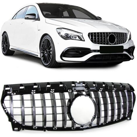 Kühlergrill - Mercedes CLA C117 W117 16-19 - Sportgrill - GLÄNZEND SCHWARZ/CHROM