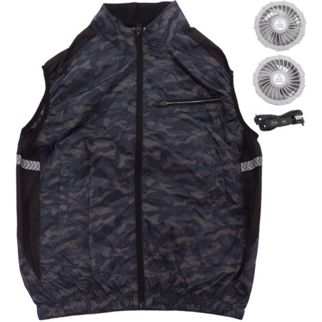 Kühljacke mit Ventilator zum Wandern, Angeln, Arbeiten im Freien, Größe XXL (180 cm)