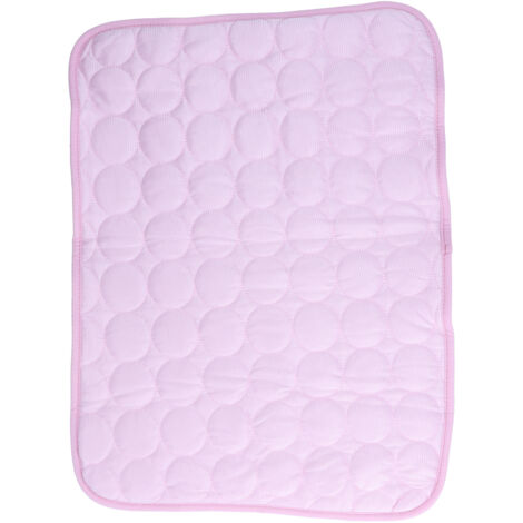 Kühlmatte für Hunde und Katzen – Faltbares und atmungsaktives Kühlkissen für Haustiere – Größe L, rosa (70 x 55 cm)