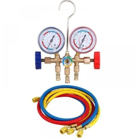 Kühlmittel-Manometer-Set, Klimaanlagenwerkzeug mit Schlauch und Haken