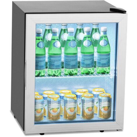 Kühlschrank Mini Getränkekühlschrank Minibar Getränke Bar LED 54 Liter Glastür - Schwarz