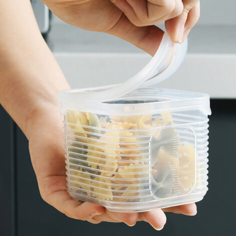 Kühlschrank-Organizer mit luftdichtem Deckel für Zwiebeln, Ingwer und Knoblauch – Luftdichte Aufbewahrung aus PE und PP, 380 ml, 9,3 x 9,3 x 7,3 cm – Luftdichter Organizer für Lebensmittel und Gemüse 