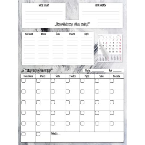 Kühlschrankkalender Magnettafel Groß Monats-Wochenplaner XXL