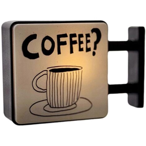 Kühlschrankmagnet mit Leuchte, LED-Kühlschrankmagnetlampe, originelle Kaffeehaus-Leuchte als Nachtlicht, Geschenk für Kaffeeliebhaber