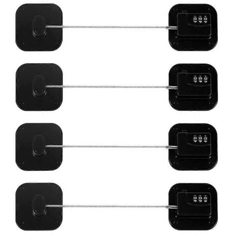 Kühlschrankschloss, Zahlenschloss für Schränke – 4er-Pack