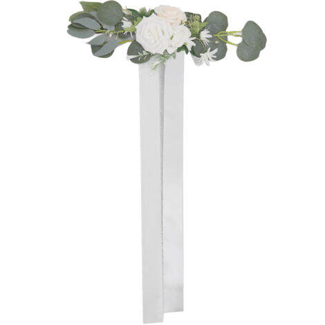 Künstliche Blumen zur Dekoration weißer Hochzeitsstühle – ideal für Hochzeiten, Partys und Fotografie