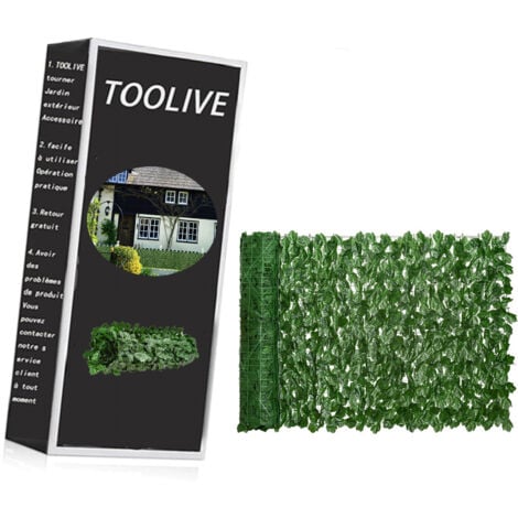 TOOLIVE Künstliche Efeu Hecke Sichtschutz, 100 300cm Efeu Sichtschutz, Balkon Sichtschutz Efeu, Sichtschutz Balkon Blätter Sichtschutz Künstliche Hecke, Wassermelonenblätter