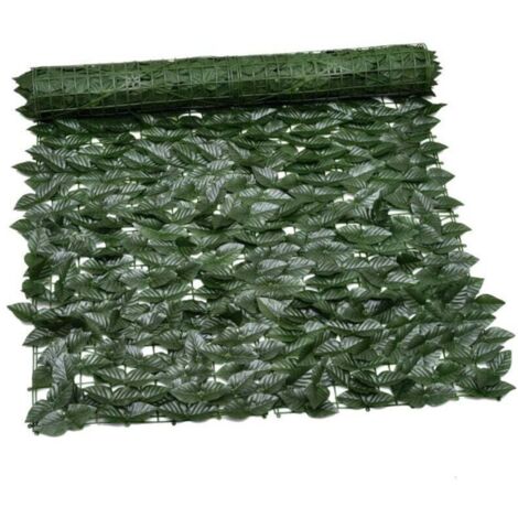 Künstliche Efeublätter, künstlicher Diebstahlschutzzaun, Außenzaun, grüne Wand, dekorative Zäune, künstlicher Rasenschutz, 100 x 300 cm (Apfelblatt)