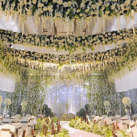 Künstliche Glyzinien für Hochzeiten im Freien – Simulierte Glyzinien – [12 Stück Reinweiß] – Künstliche Glyzinien für Hochzeitsdekorationen und Zeremonien im Freien
