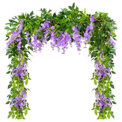 Künstliche Glyziniengirlande für Gartenmauern, Blumenbogen für Hochzeiten