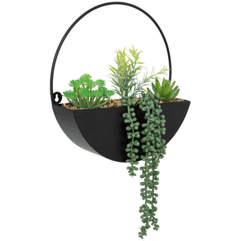 Künstliche Hängepflanze Imy Pot Metall schwarz H41cm - Atmosphera créateur d'intérieur