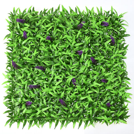 Künstliche Hecke 50 cm x 50 cm, Schutz und Sichtschutz für den Garten, künstliche Graswand als Hintergrund, UV-Schutz (1 Stück)