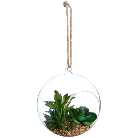 Künstliche Kugelpflanze - Glastopf - H17 cm