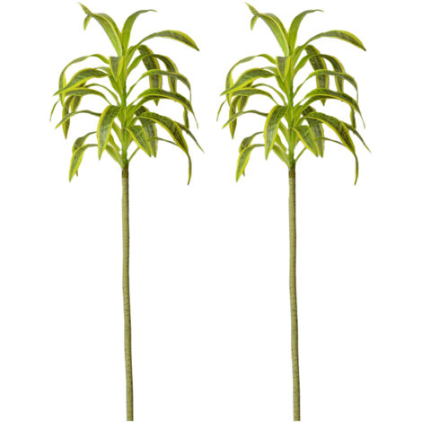 Künstliche Lilienbambuspflanze mit 24 grünen Blättern – 2 Töpfe – Wohnzimmerdekoration – Ornament für Blumenarrangements