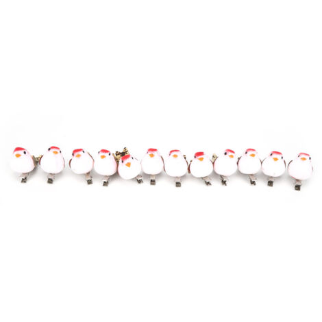 Künstliche Vogel-Dekoration + Clip + 12 rote Teile für Garten- und Innendekoration – Federn + Schaumstoff – 5,2 x 3,5 cm
