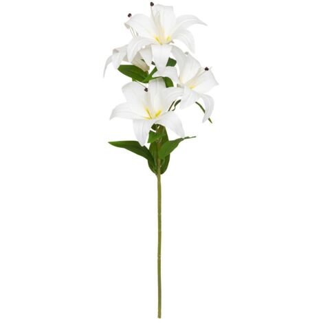 Künstlicher 4er-Stängel Lilien Jago weiß H80cm - Atmosphera créateur d'intérieur