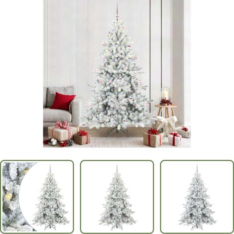 Künstlicher Baum -  Künstlicher klappbarer Weihnachtsbaum Weiß 210 cm PVC und Stahl