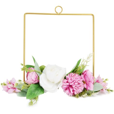Künstlicher Blumenkranz für die Tür – Metallische Wanddekoration für Hochzeit und Zuhause