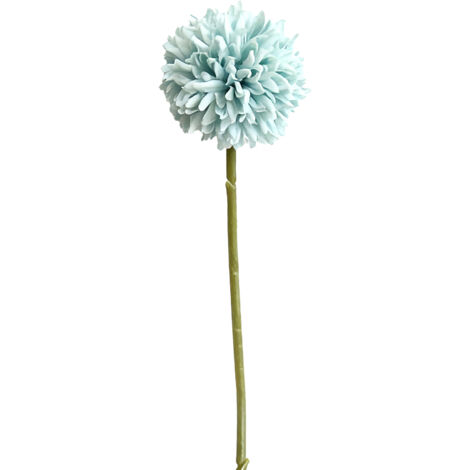 Künstlicher Chrysanthemenstrauß mit blauen Seidenkugeln für Tisch und Wohnzimmer [Kunststoffseide, 29 cm]