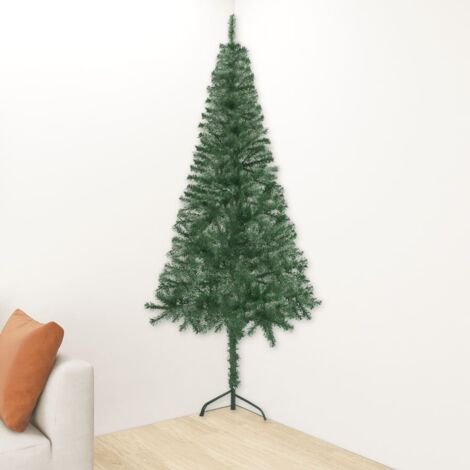 Künstlicher Eck-Weihnachtsbaum Grün 210 cm PVC vidaXL