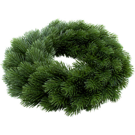 Künstlicher Edel Tannenkranz grün - 28 cm - Weihnachts Türkranz mit naturgetreuen Tannenzweigen - Deko Kunst Tannenzweig Adventskranz Spritzguss Kranz für Weihnachtsdeko