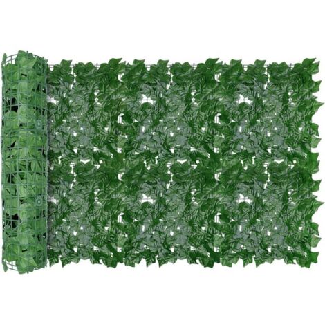 Künstlicher Efeu-Zaun, einbruchsicherer Gartensichtschutz 300 x 100 cm, dekorative grüne Wand, Kunstrasenzaun, Wanddekoration aus Weinblättern