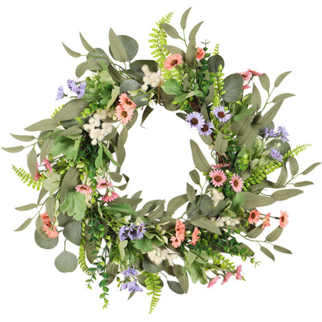 Künstlicher Eukalyptus- und Gänseblümchenkranz für Hochzeits- und Heimdekoration