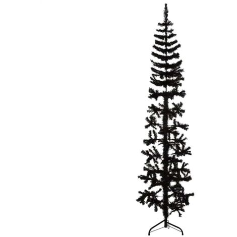 Künstlicher Halb-Weihnachtsbaum Ständer Schlank Schwarz 240 cm vidaXL