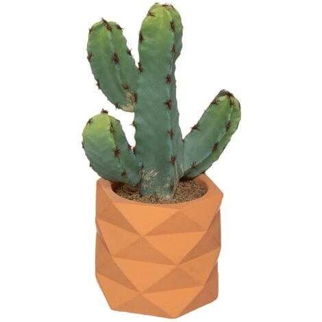 Homescapes Klein Künstlicher Kaktus mit orange Dornen