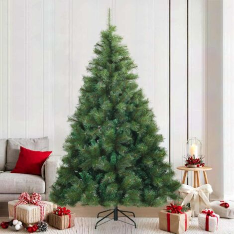 Künstlicher klappbarer Weihnachtsbaum Grün 210 cm PVC, Stahl vidaXL