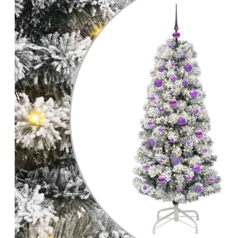 Künstlicher klappbarer Weihnachtsbaum Grün und Weiß 150 cm vidaXL