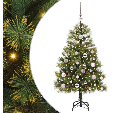Künstlicher klappbarer Weihnachtsbaum mit Tannenzapfen 120 cm vidaXL