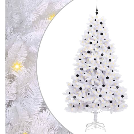 Künstlicher klappbarer Weihnachtsbaum Weiß 270 cm PVC und Stahl vidaXL