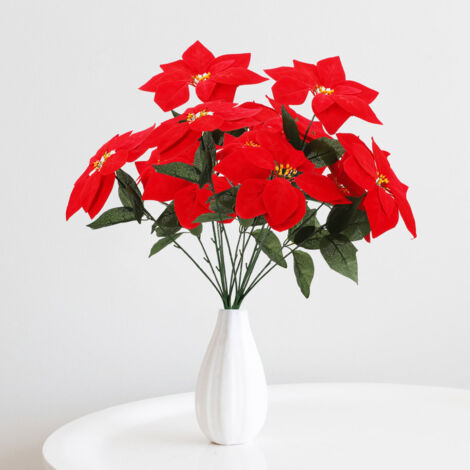 Künstlicher roter Seiden-Weihnachtsstern für die Weihnachtsdekoration - Nachbildung einer künstlichen Blume