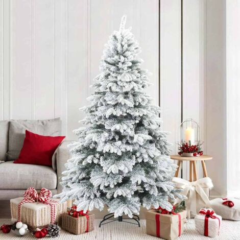 Künstlicher Scharnier-Weihnachtsbaum schneebedeckt Weiß 180 cm vidaXL