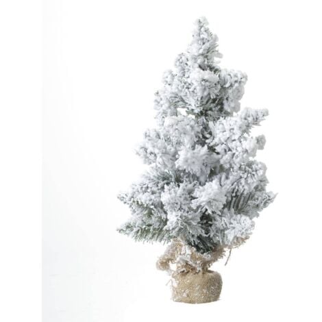 AC-DECO Künstlicher Tannenbaum mit Schnee, in einem Jutesack, 50 cm