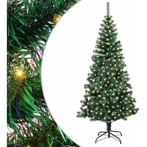 Künstlicher vorbeleuchteter Weihnachtsbaum Grün 210 cm vidaXL