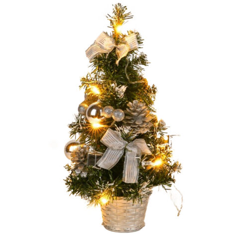 Künstlicher Weihnachtsbaum 40 cm mit LED-Beleuchtung für Tischdekoration und Partys
