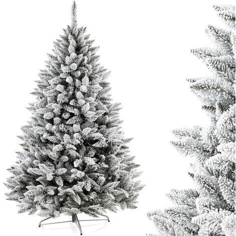 Künstlicher Weihnachtsbaum bedeckt mit einer Schneeschicht,