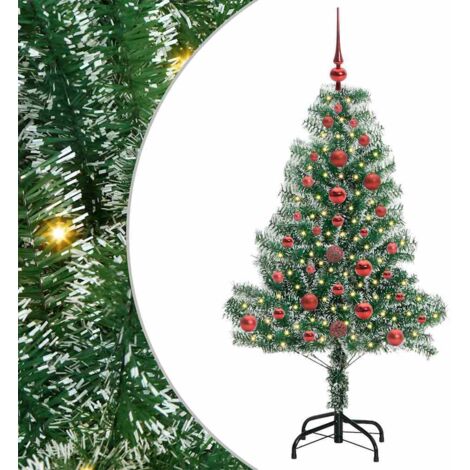 Künstlicher Weihnachtsbaum beschneit mit LED Licht 120 cm vidaXL