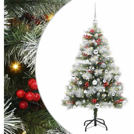 Künstlicher Weihnachtsbaum Grün und Weiß 150 cm vidaXL