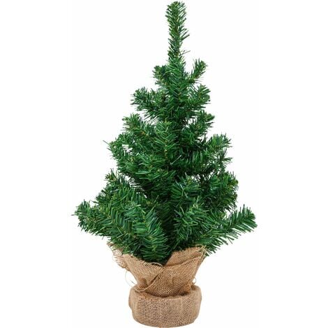 EDM Künstlicher Weihnachtsbaum im Jutesack 60cm Tannenbaum Christbaum Dekobaum grün