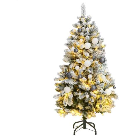 Künstlicher Weihnachtsbaum Klappbar 150 LEDs & Kugeln 120 cm vidaXL