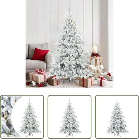 Künstlicher Weihnachtsbaum -  Künstlicher klappbarer Weihnachtsbaum Weiß 180 cm PVC und Stahl