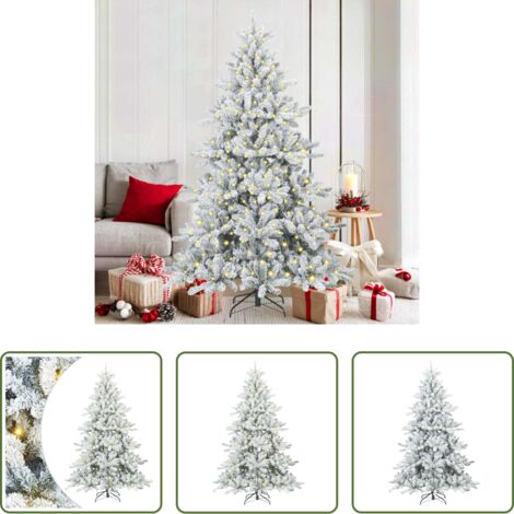 Künstlicher Weihnachtsbaum -  Künstlicher klappbarer Weihnachtsbaum Weiß 180 cm PVC und Stahl