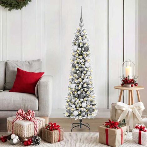 Künstlicher Weihnachtsbaum mit 150 LEDs mit Ständer Weiß 150 cm vidaXL