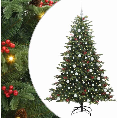 Künstlicher Weihnachtsbaum mit 300 LEDs mit Ständer Grün 180 cm vidaXL