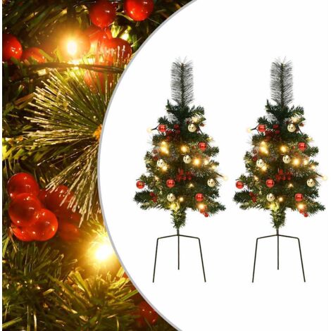 Künstlicher Weihnachtsbaum mit Beleuchtung 2 Stk. Outdoor 76 cm vidaXL